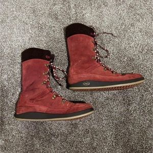 Chaco Suede / Wool Insulated Boots Women’s 10 - Lace-Up - Rust Red - GUC
